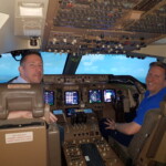 Rod from Simulator Solutions with the Happy customer.