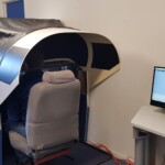 The completed AST-300 Synthetic Flight Trainer, installed in Hobart.