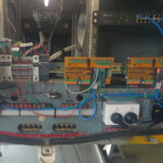 The front view of a Dauphin helicopter simulator.